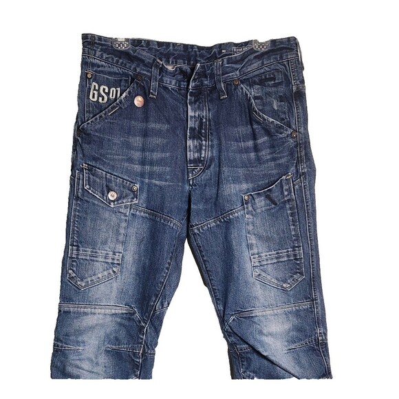 G Star Raw General 5620 3D Tapered Jeans 33x32 RARE VINTAGE Medium Aged Destroy - Picture 1 of 16